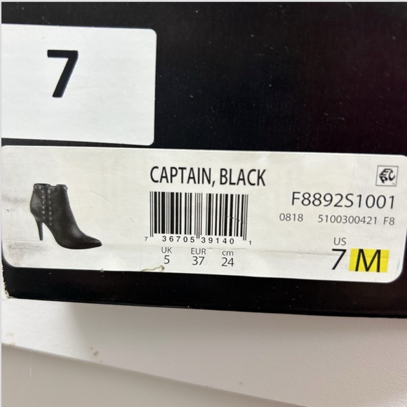 Y2k New Fergalicious Womens Captain Ankle Boots Booties Black Size 7 Goth Party - Picture 3 of 8